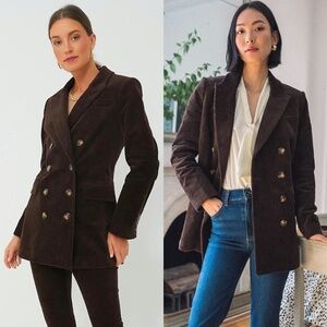 Tuckernuck Brown Double Breasted Corduroy Alexander Blazer Jacket XS